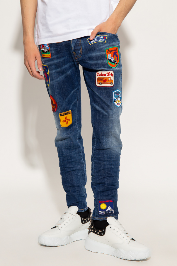 DSQUARED2｜BLACK DIAMOND & STUDS WASH SKATER JEANS | Rakuten